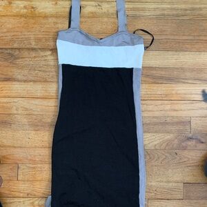 bebe Black, White, and Gray Mini Dress